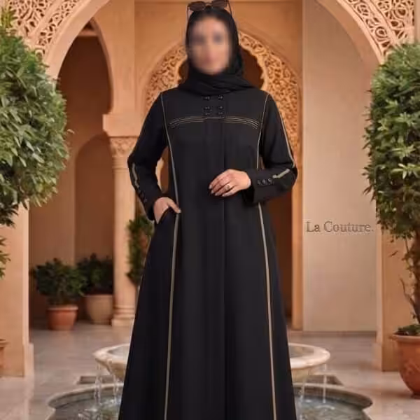 عباية عمل كلاسيكية بياقة عالية