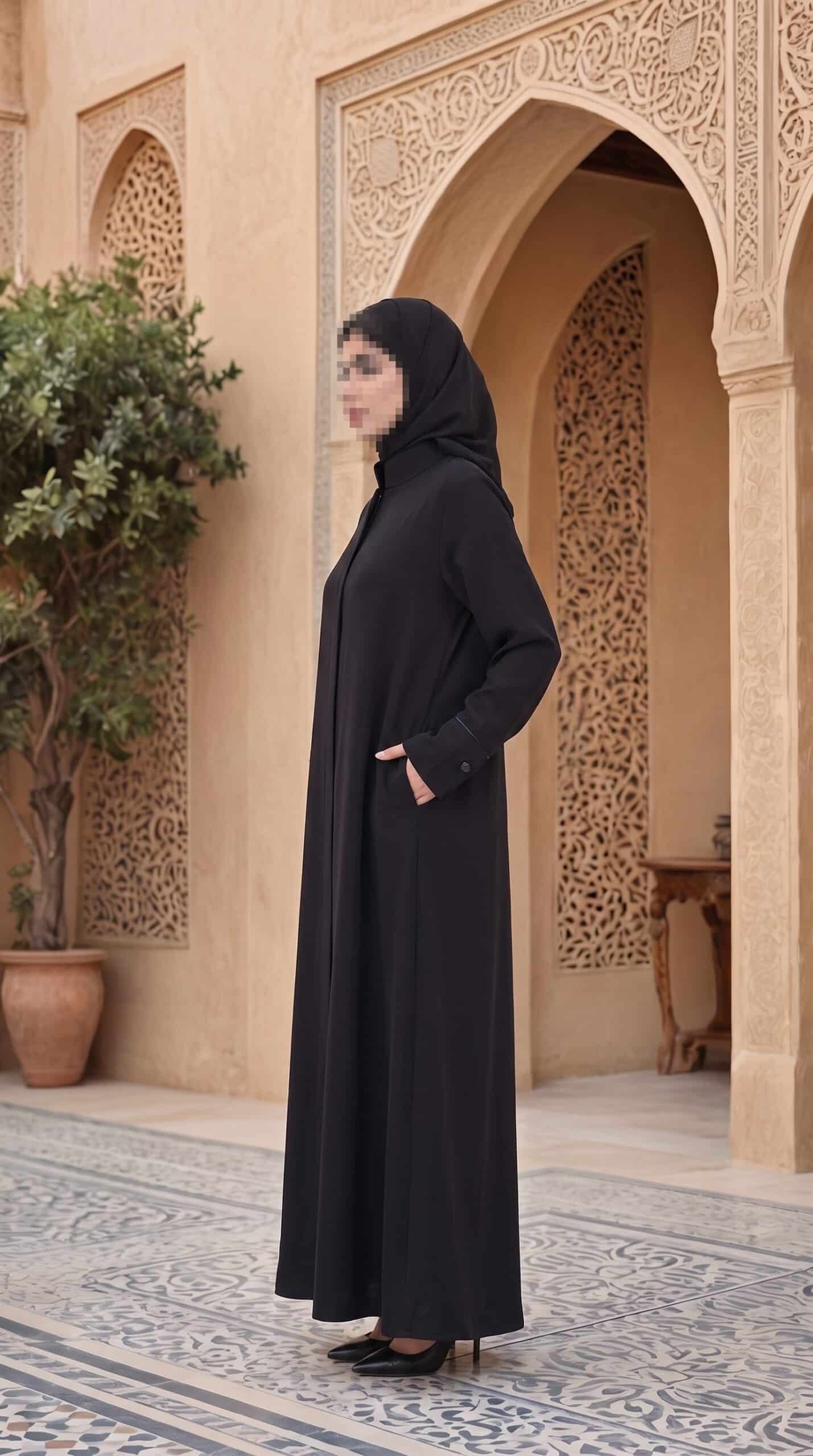 Second image of عباية كوبا كلاسيكية بجيوب جانبية ظاهرية - إطلالة عمل عملية